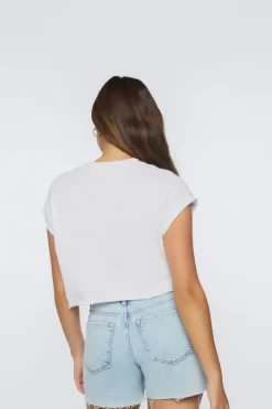Ribbed Cropped Henley Tee