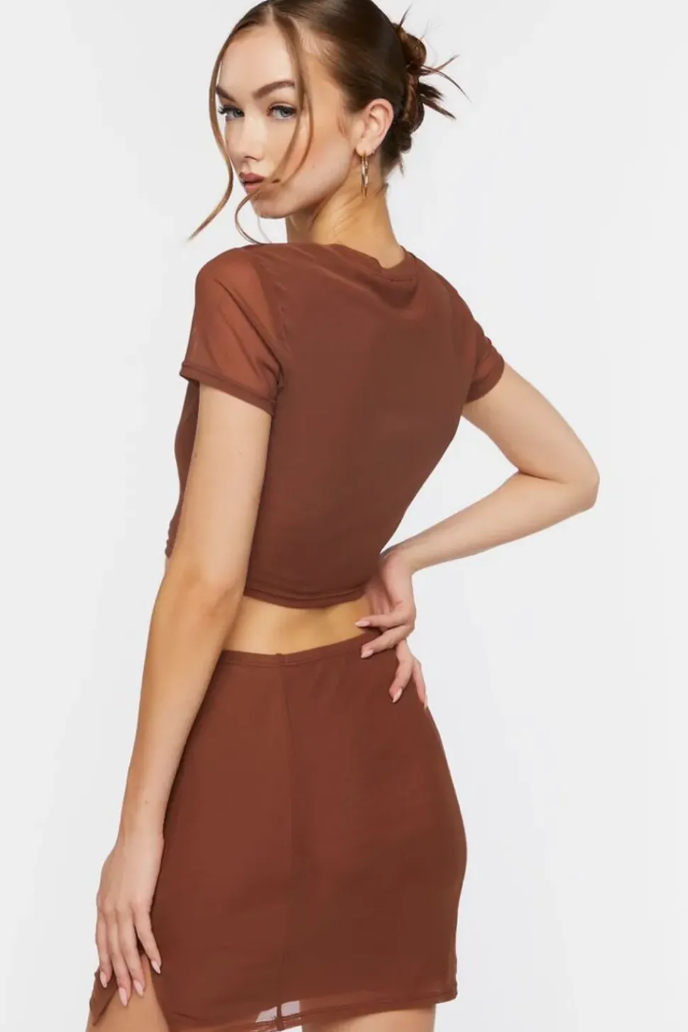 Ribbed Cropped Tee & Mini Skirt Set