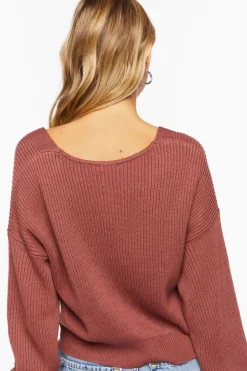 Ribbed Crossover Sweater