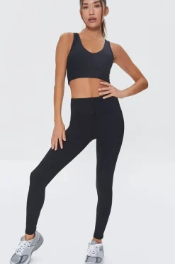 Ribbed Cutout Sports Bra