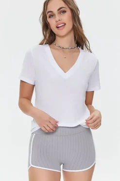 Ribbed Dolphin-Hem Shorts