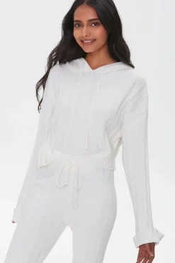 Ribbed Drawstring Hoodie