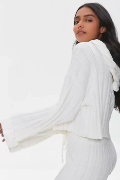 Ribbed Drawstring Hoodie