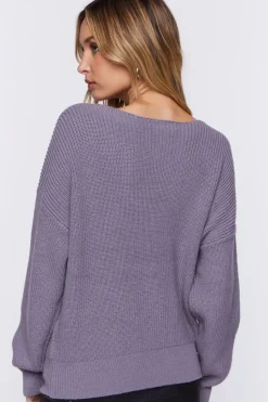Ribbed Drop-Sleeve Sweater