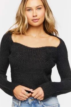 Ribbed Fuzzy Knit Sweater