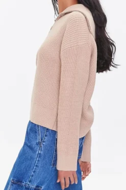 Ribbed Half-Zip Sweater