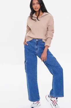 Ribbed Half-Zip Sweater