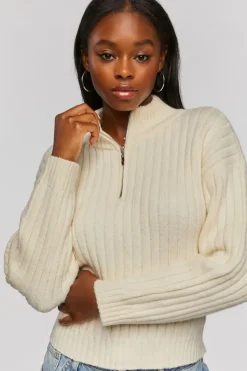 Ribbed Half-Zip Sweater