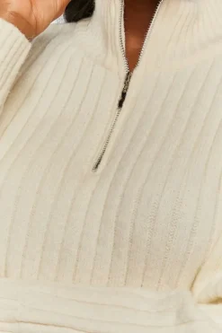 Ribbed Half-Zip Sweater
