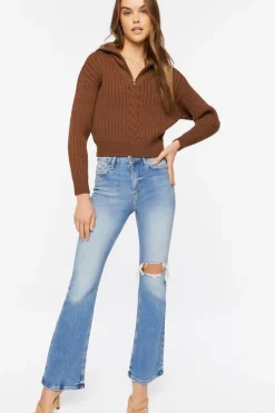 Ribbed Half-Zip Sweater