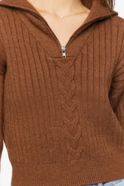 Ribbed Half-Zip Sweater