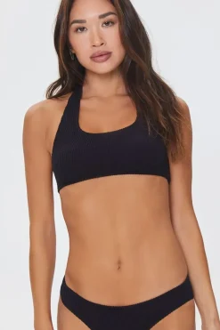 Ribbed Halter Bikini Top