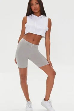 Ribbed High-Rise Biker Shorts