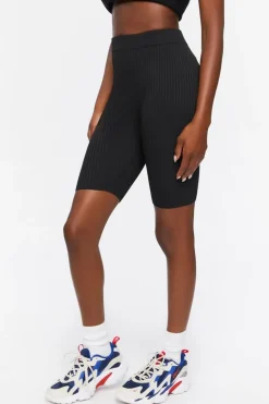 Ribbed Knit Biker Shorts