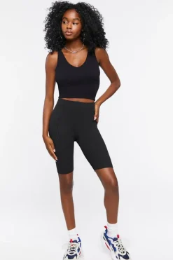 Ribbed Knit Biker Shorts