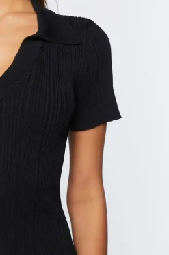 Ribbed Knit Bodycon Midi Dress