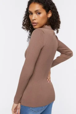Ribbed Knit Cardigan Sweater