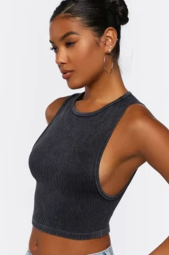 Ribbed Knit Cropped Tank Top