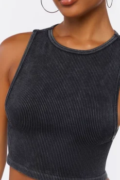 Ribbed Knit Cropped Tank Top