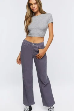 Ribbed Knit Cropped Tee