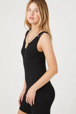 Ribbed Knit Fitted Romper