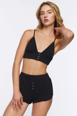Ribbed Knit Lounge Shorts