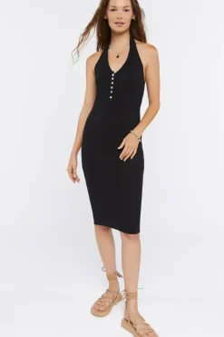 Ribbed Knit Midi Dress