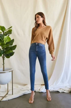 Ribbed Knit Tie-Back Sweater