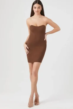 Ribbed Knit Tube Mini Dress