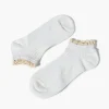 Ribbed Lace-Trim Ankle Socks