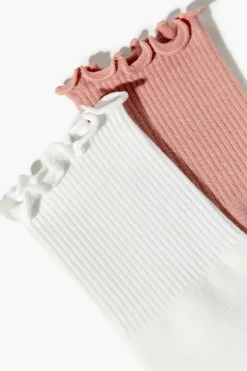 Ribbed Lettuce-Edge Crew Sock Set