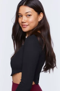 Ribbed Lettuce-Edge Crop Top