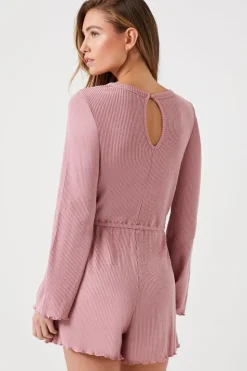 Ribbed Lettuce-Edge Romper