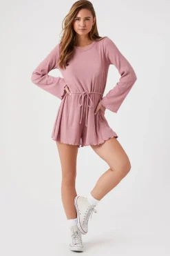 Ribbed Lettuce-Edge Romper