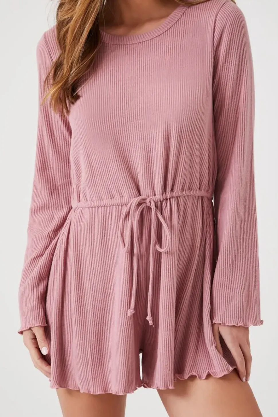 Ribbed Lettuce-Edge Romper