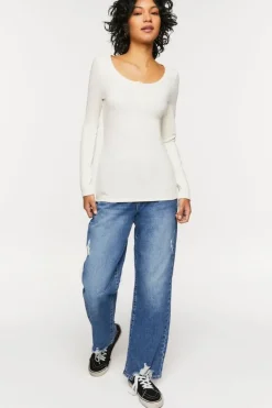 Ribbed Long-Sleeve Henley Tee