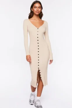 Ribbed Midi Sweater Dress