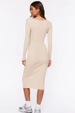 Ribbed Midi Sweater Dress