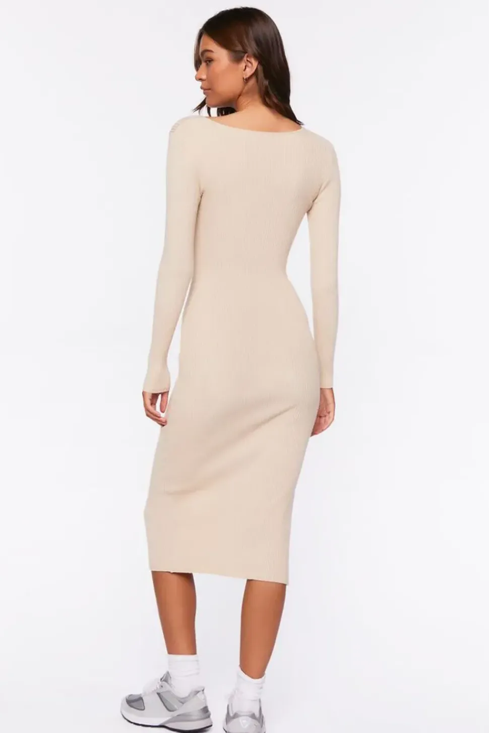 Ribbed Midi Sweater Dress