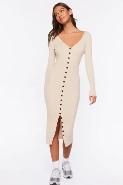 Ribbed Midi Sweater Dress