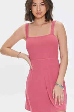 Ribbed Mini Skater Dress