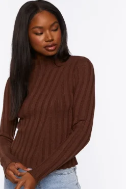 Ribbed Mock Neck Sweater