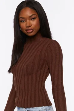 Ribbed Mock Neck Sweater