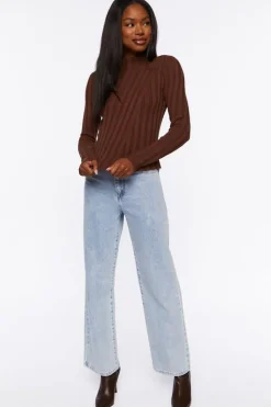 Ribbed Mock Neck Sweater