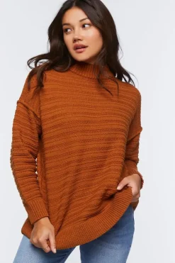 Ribbed Mock Neck Sweater Top