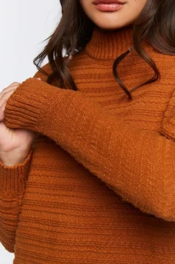 Ribbed Mock Neck Sweater Top