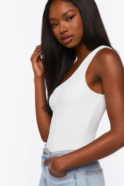 Ribbed One-Shoulder Bodysuit