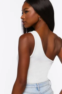 Ribbed One-Shoulder Bodysuit