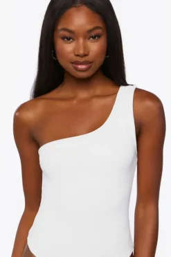 Ribbed One-Shoulder Bodysuit