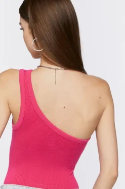 Ribbed One-Shoulder Bodysuit